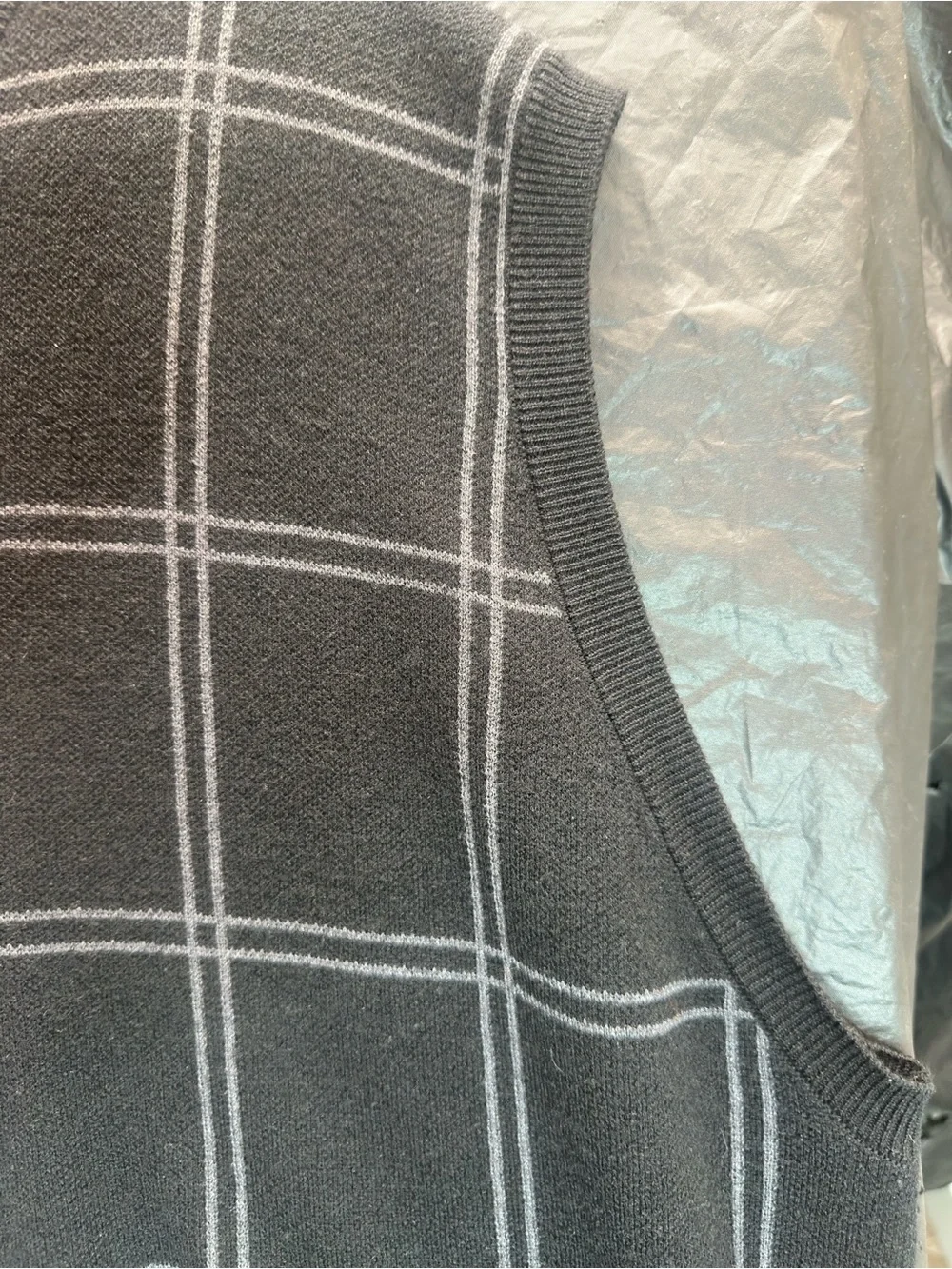 PXG Parsons Xtreme Golf Sweater Vest Mens 3XL Black Plaid Silk Cashmere Blend